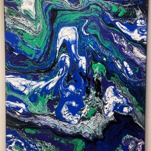 Tranquil Blue and Purple Abstract Canvas